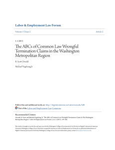 The ABCs of Common Law Wrongful Termination Claims