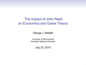The Impact of John Nash on Economics and Game Theory
