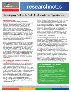 Leveraging Culture to Build Trust inside the Organization