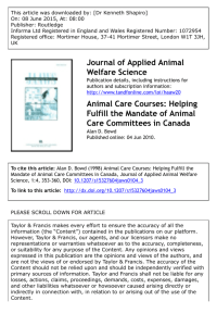 Animal Care Courses - Animals and Society Institute