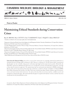Maintaining Ethical Standards during Conservation Crises