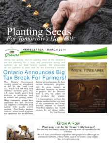 Planting Seeds - Southwestern Ontario Gleaners