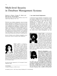 Multi-level Security in Database Management Systems