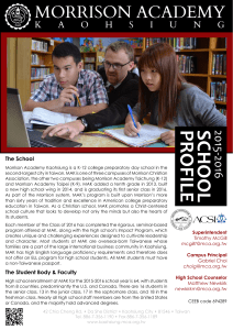 the PDF file - Morrison Academy: Kaohsiung