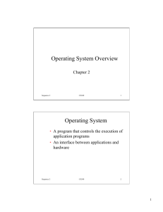 Operating System Overview Operating System