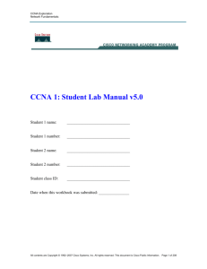 CCNA 1: Student Lab Manual v5.0 - Personal web pages for people