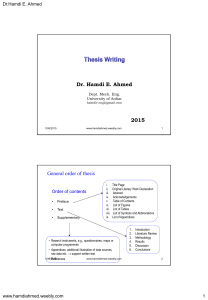 Dr. Hamdi E. Ahmed 2015 General order of thesis - Dr.Hamdi