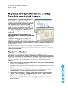 Migrating Autodesk Mechanical Desktop Data Sets
