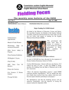 The monthly news bulletin of the EMSB The monthly news bulletin of