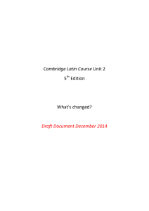 Cambridge Latin Course Unit 2 5 Edition What's changed? Draft