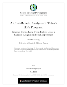 A cost-benefit analysis of Tulsa's IDA program