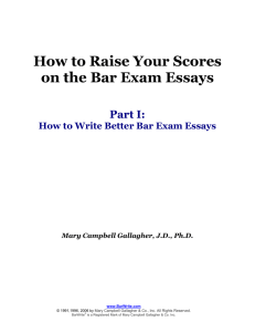 How to Raise Your Scores on the Bar Exam Essays (Part I)