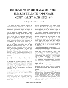 The Behavior of the Spread between Treasury Bill Rates and Private