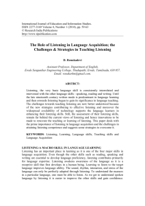 The Role of Listening in Language Acquisition