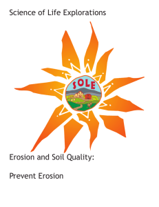 Science of Life Explorations Erosion and Soil Quality: Prevent Erosion