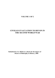 CIVILIAN EVACUATION TO DEVON IN THE SECOND WORLD WAR