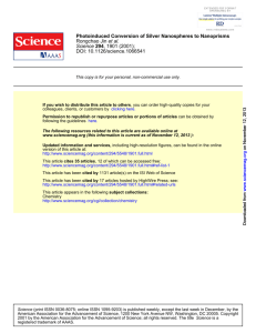 Photoinduced Conversion of Silver Nanospheres to Nanoprisms