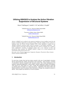 Utilizing ABAQUS to Analyze the Active Vibration Suppression of