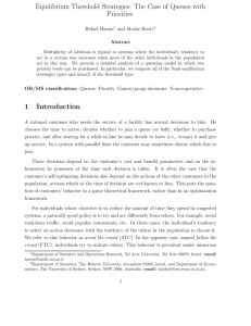 Equilibrium threshold strategies: The case of queues with priorities