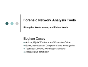 Forensic Network Analysis Tools Strengths, Weaknesses