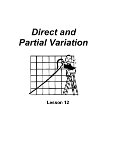 Direct and Partial Variation