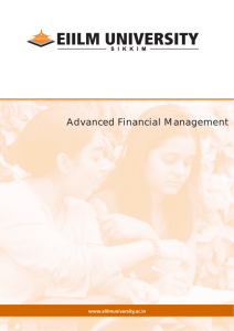 Advanced Financial Management - EIILM University, UGC Approved