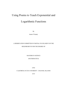 Using Poems to Teach Exponential and Logarithmic Functions