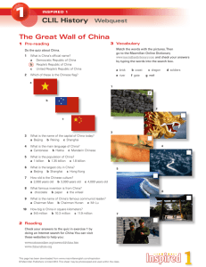 CLIL History Webquest The Great Wall of China