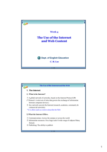 The Use of the Internet and Web Content