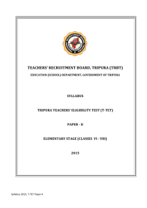 Syllabus of T-TET Paper-II - Teachers' Recruitment Board, Tripura