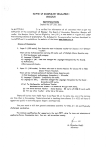 Notification and Syllabus for Manipur State Teacher Eligibility Test.