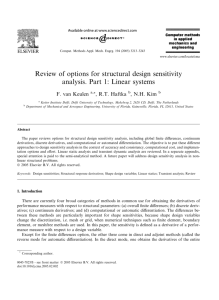 Review of Options for Structural Design Sensitivity Analysis, Part1