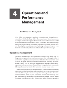 Chapter 4 Operations and Performance Management