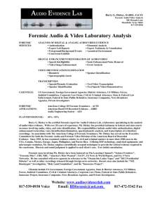 Forensic Audio & Video Laboratory Analysis