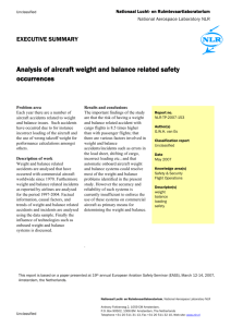 Analysis of aircraft weight and balance related safety
