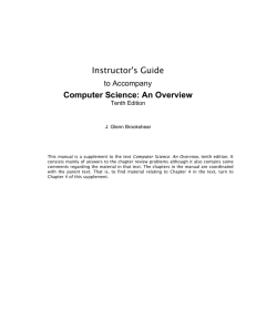 Instructor's Guide Computer Science: An Overview