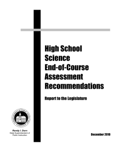 High School Science End-of-Course Assessment Recommendations