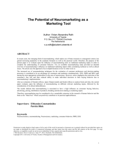 The Potential of Neuromarketing as a Marketing Tool