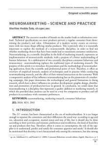 NEUROMARKETING – SCIENCE AND PRACTICE