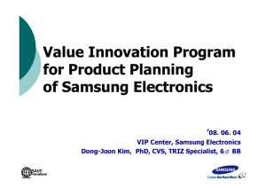 Value Innovation Program for Product Planning of Samsung
