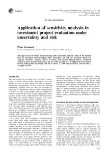 Application of sensitivity analysis in investment project evaluation