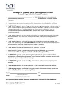 Agreement for Third Party Special Event