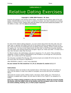 Relative Dating Exercises