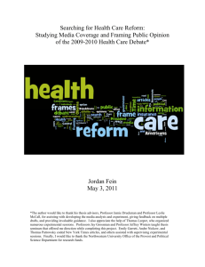 Searching for Health Care Reform: Studying