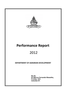 Department of Agrarian Development for the year 2012