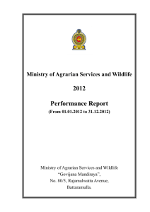 Ministry of Agrarian Services and Wildlife for the year 2012