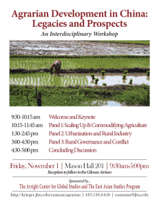 Agrarian Development in China: Legacies and Prospects