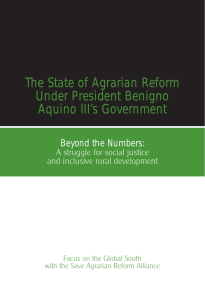 The State of Agrarian Reform Under President Benigno Aquino III's