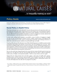 UNNATURAL CAUSES Policy Guide