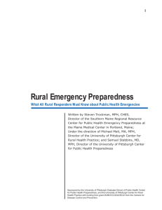 Rural Preparedness Textbook - Center for Public Health Practice